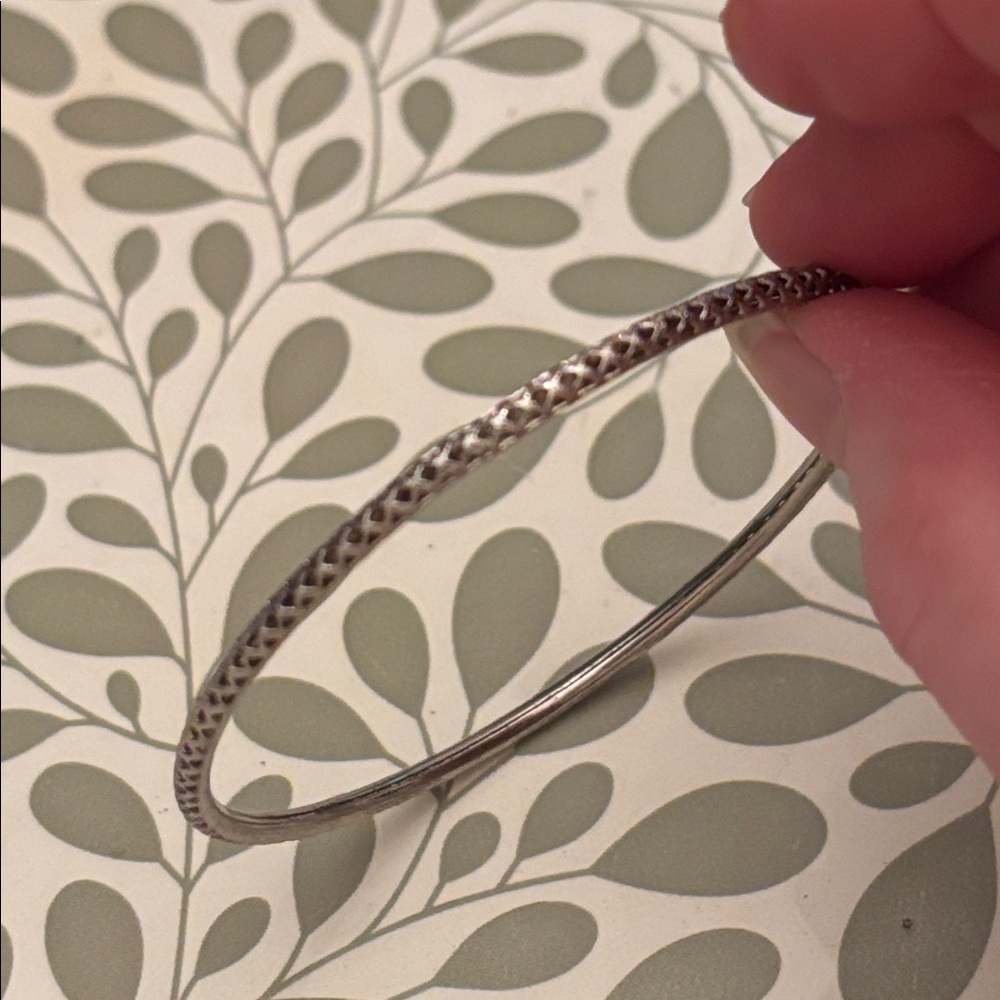 Simple Silver Bangle Bracelet - image 4